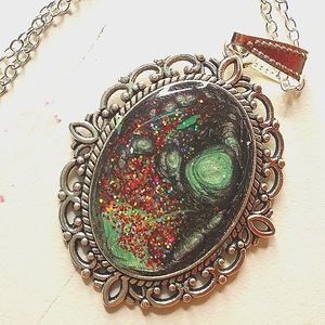 Colorful brooch necklace